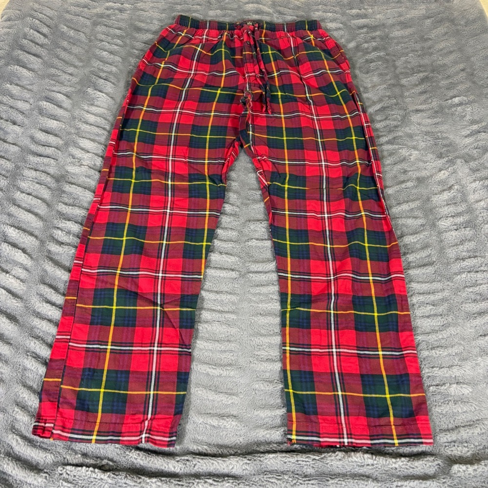 Polo Ralph Lauren Mens Medium Red Tartan Plaid Cotton Pajama Pants AT497